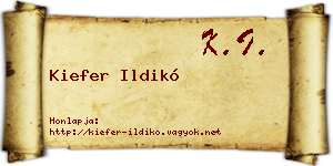 Kiefer Ildikó névjegykártya