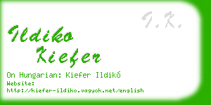 ildiko kiefer business card